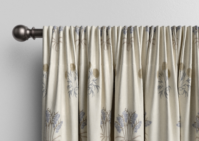 William Morris At Home Lily Flower Embroidery, Woad - Made to Measure Curtains - Image 9